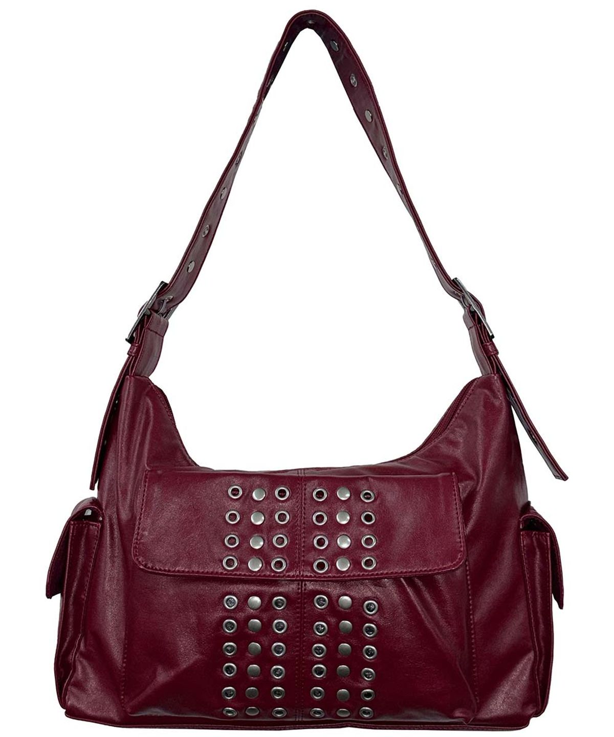 스컬프터(SCULPTOR) Stud Eyelet Shoulder Bag Red