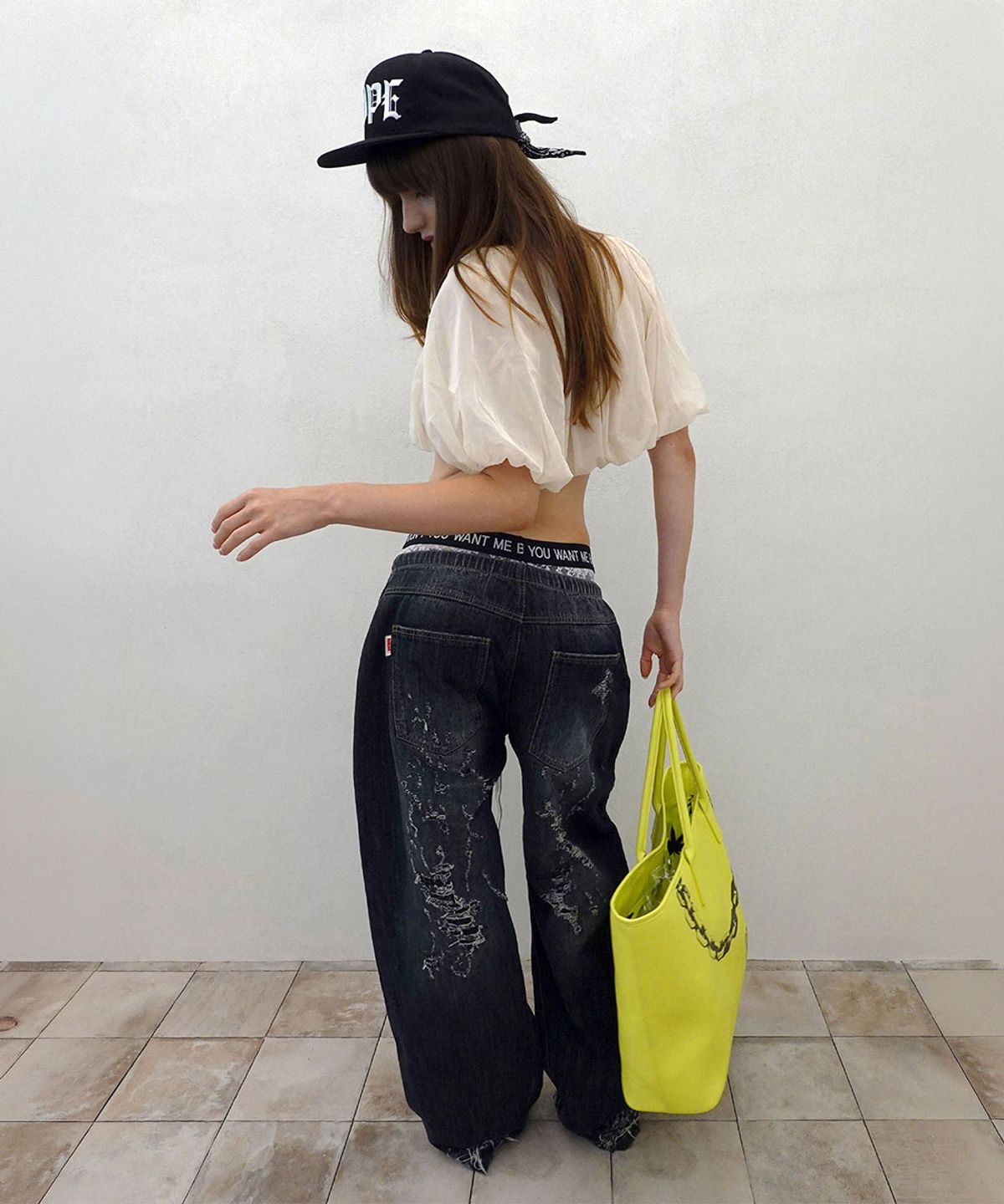 스컬프터(SCULPTOR) Distressed Layered Jeans Faded Black