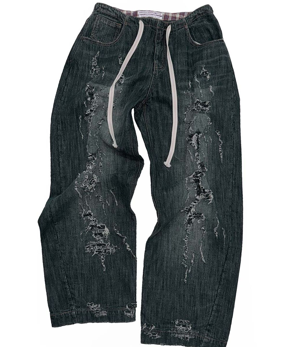 스컬프터(SCULPTOR) Distressed Layered Jeans Faded Black