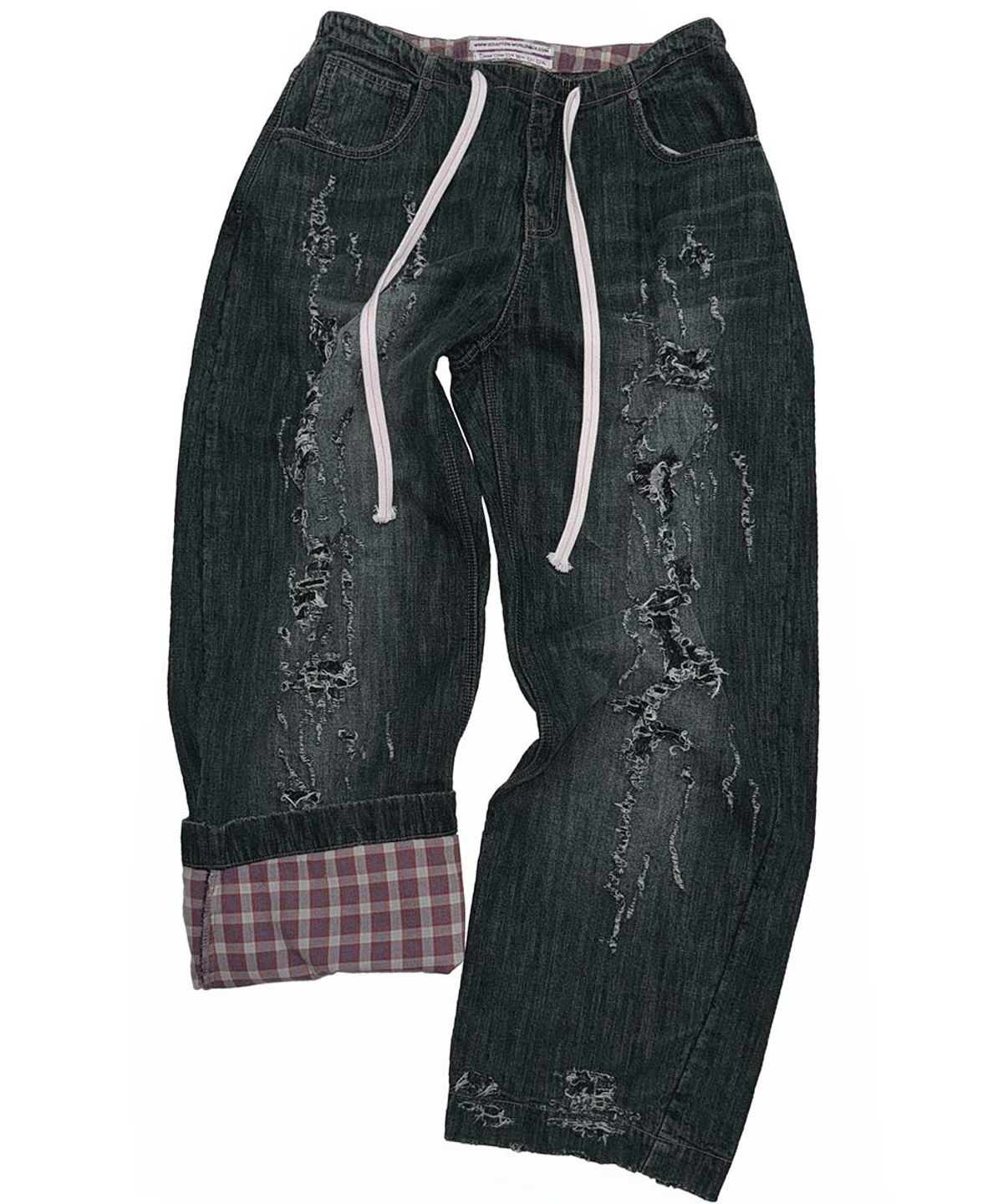 스컬프터(SCULPTOR) Distressed Layered Jeans Faded Black