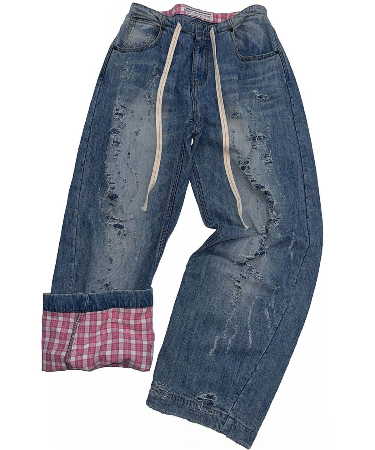 스컬프터(SCULPTOR) Distressed Layered Jeans Mid Blue
