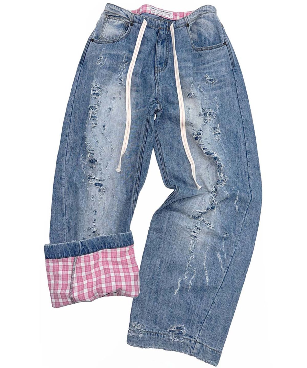 스컬프터(SCULPTOR) Distressed Layered Jeans Light Blue