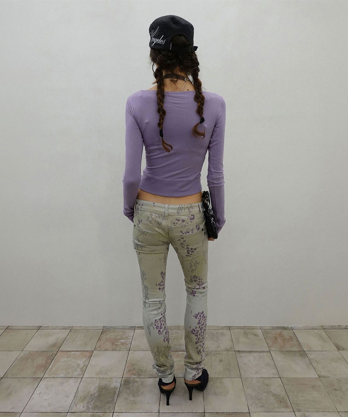 스컬프터(SCULPTOR) Lace Trim Henley Top Ube Purple