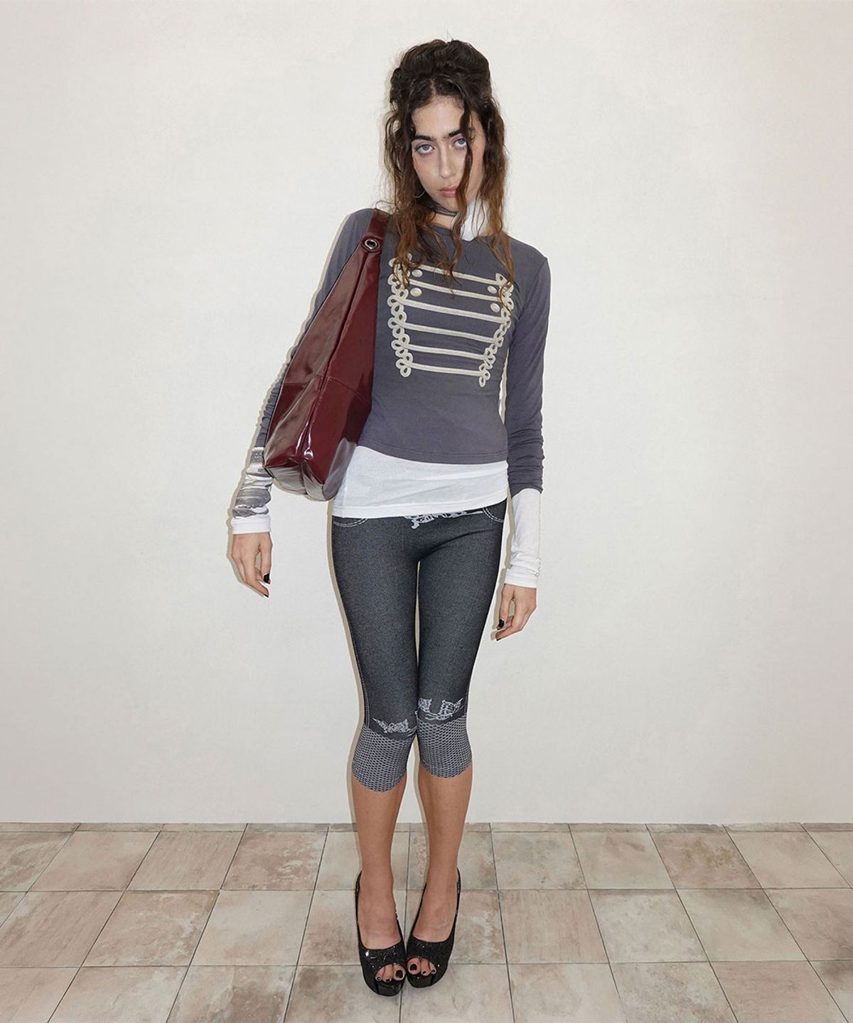 스컬프터(SCULPTOR) Napoleon Long Sleeve Tee Charcoal