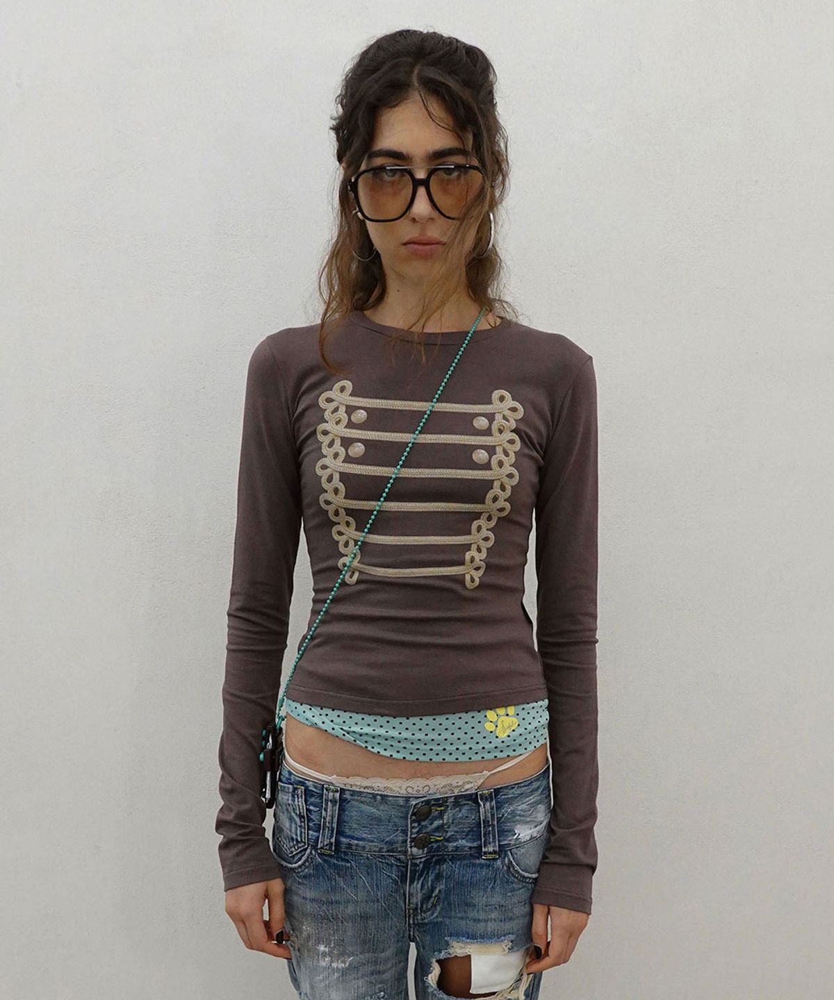 스컬프터(SCULPTOR) Napoleon Long Sleeve Tee Brown