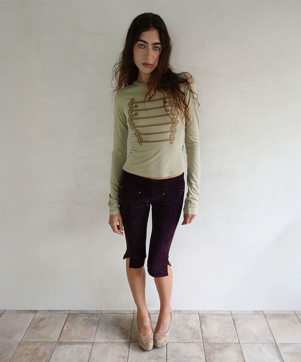 스컬프터(SCULPTOR) Napoleon Long Sleeve Tee Light Khaki