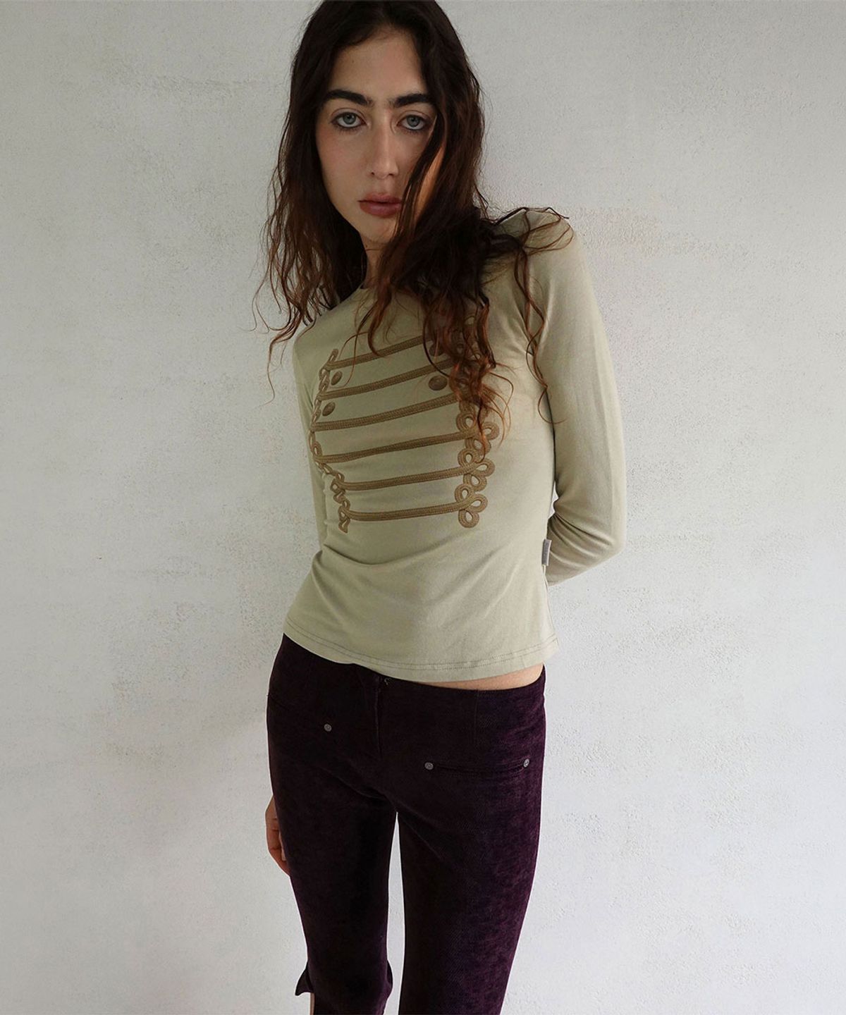 스컬프터(SCULPTOR) Napoleon Long Sleeve Tee Light Khaki