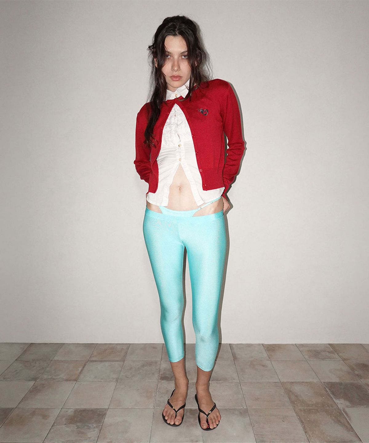 스컬프터(SCULPTOR) Sweet Kitty Basic Cardigan Red