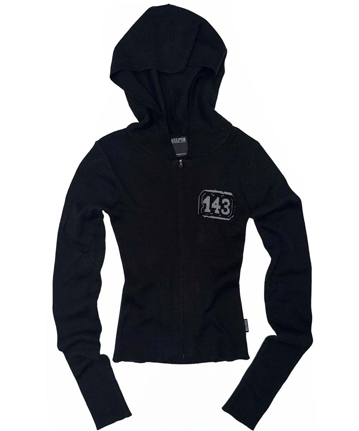 스컬프터(SCULPTOR) 143 Knit Zip Hoodie Black