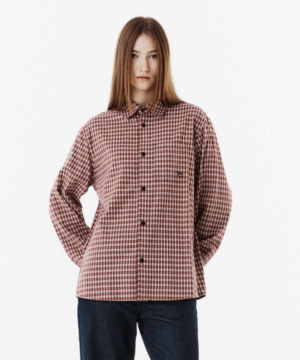 브롬톤 런던(BROMPTON LONDON) CHECK SHIRT - BURGUNDY (P263USH401)