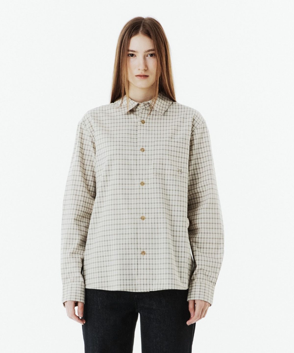 브롬톤 런던(BROMPTON LONDON) CHECK SHIRT - L/BEIGE (P263USH401)