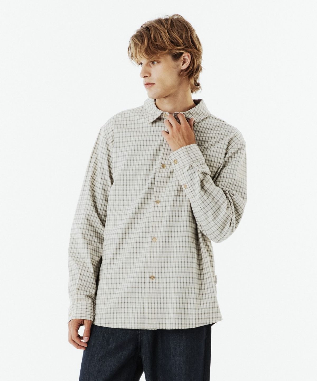 브롬톤 런던(BROMPTON LONDON) CHECK SHIRT - L/BEIGE (P263USH401)