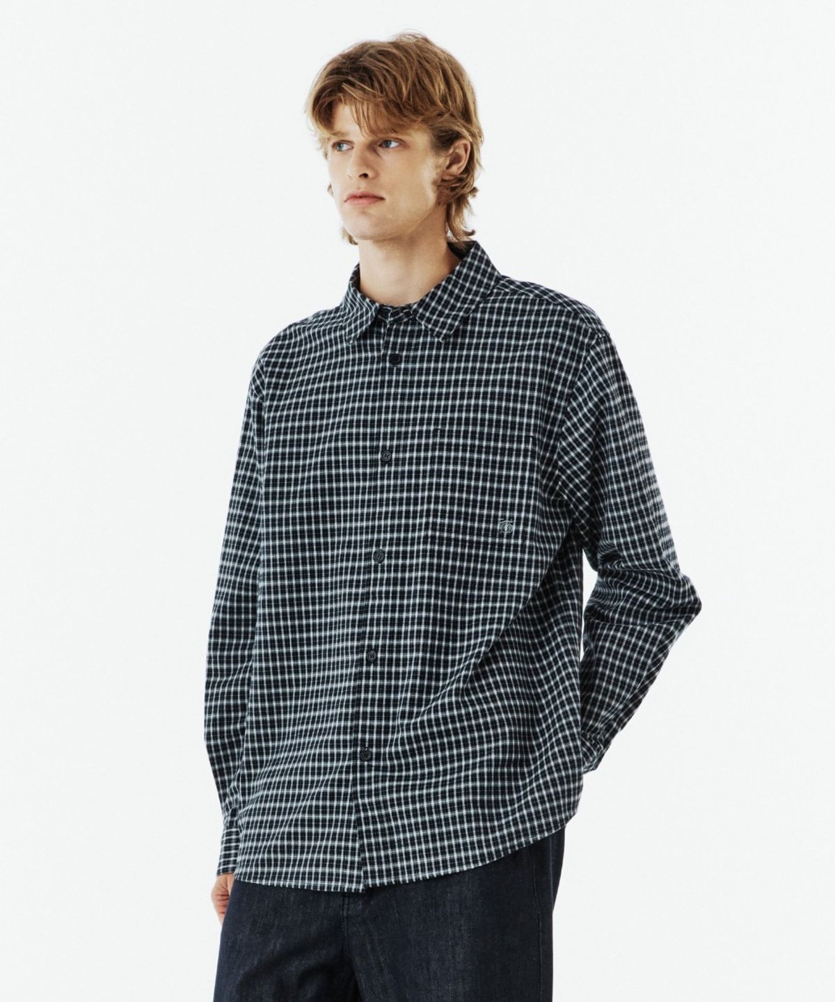 브롬톤 런던(BROMPTON LONDON) CHECK SHIRT - BLACK (P263USH401)