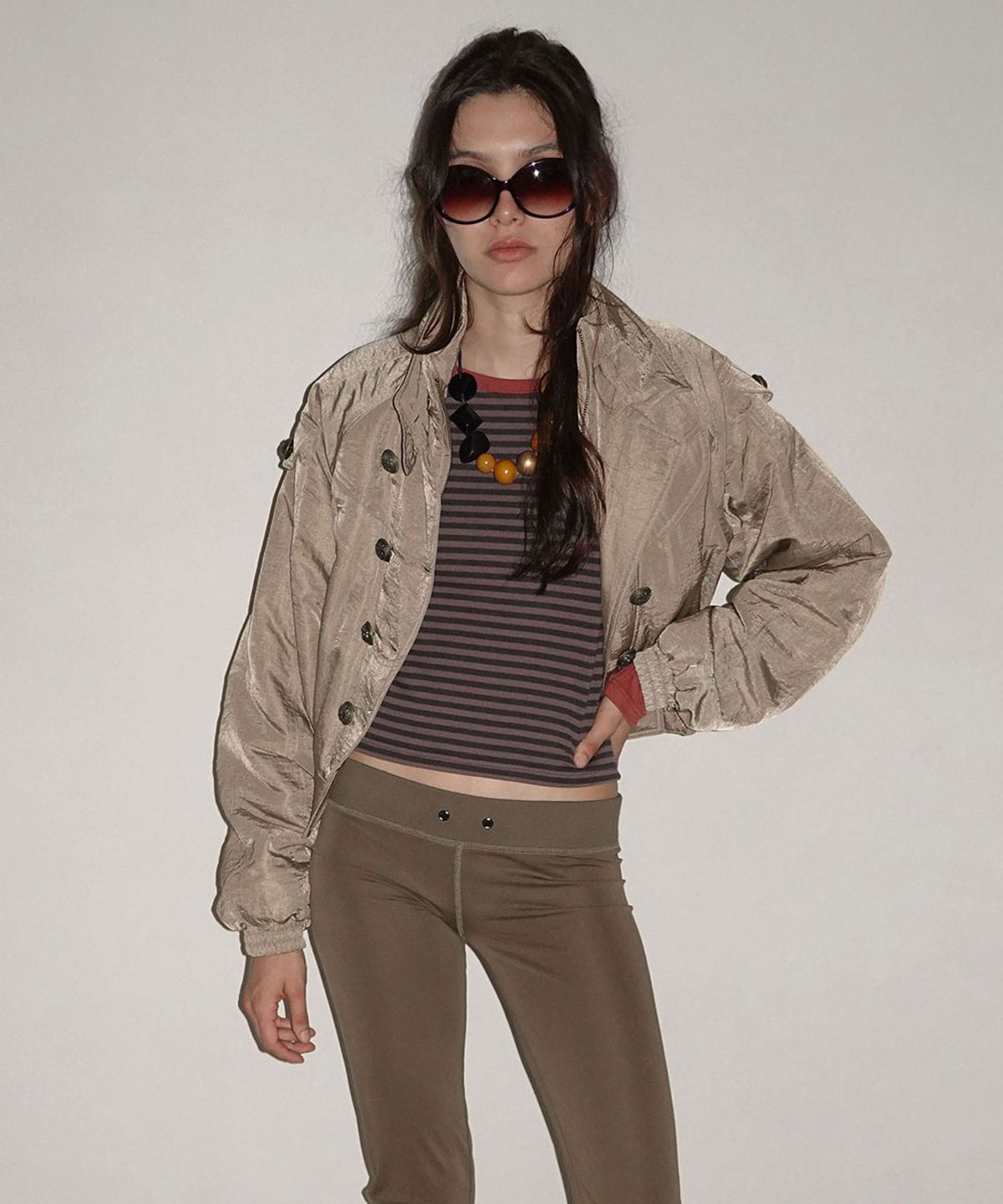 스컬프터(SCULPTOR) Napoleon Bomber Jacket Beige