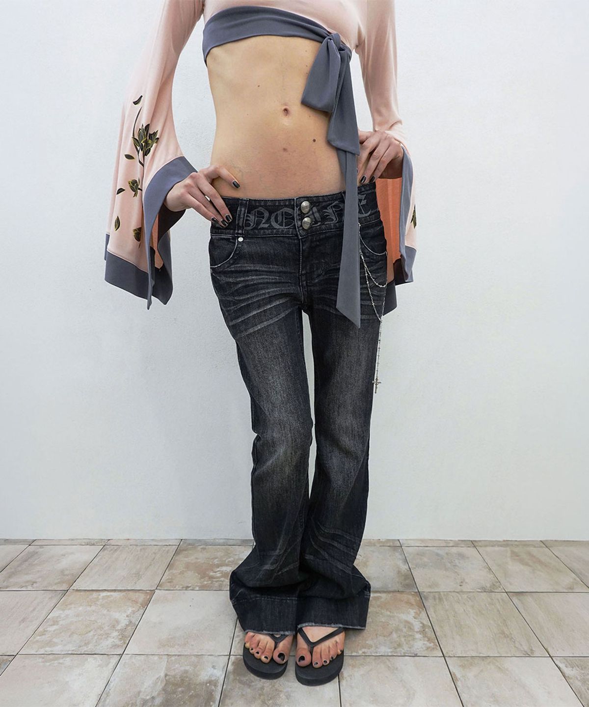 스컬프터(SCULPTOR) Confession Chain Denim Acid Black