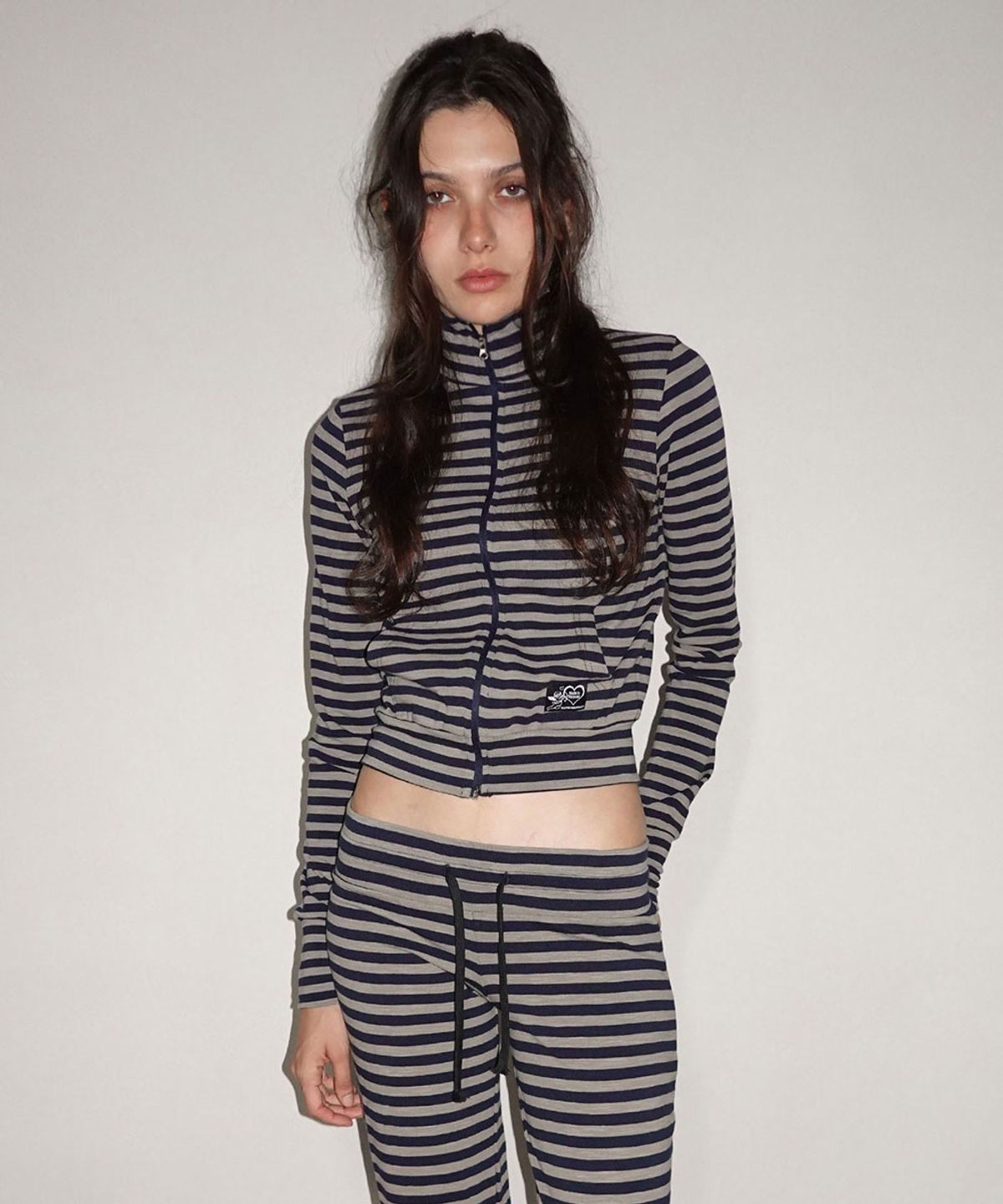 스컬프터(SCULPTOR) Classic Striped Jersey Zip-Up Navy