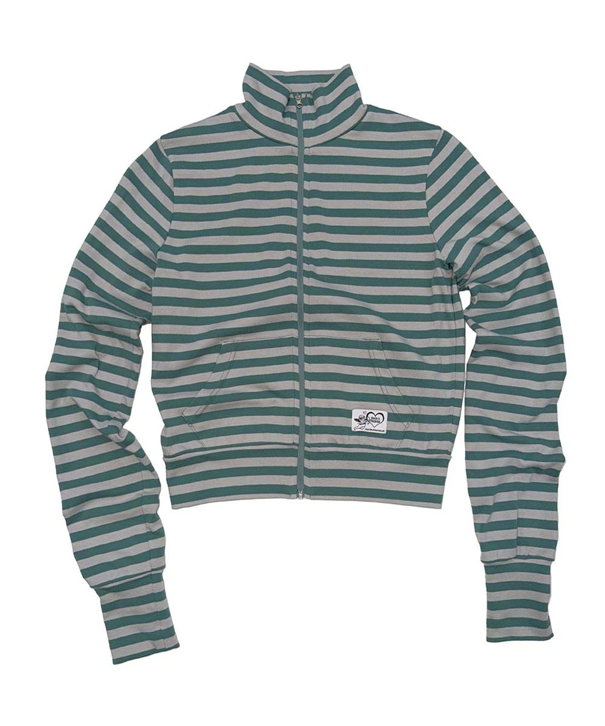 스컬프터(SCULPTOR) Classic Striped Jersey Zip-Up Teal