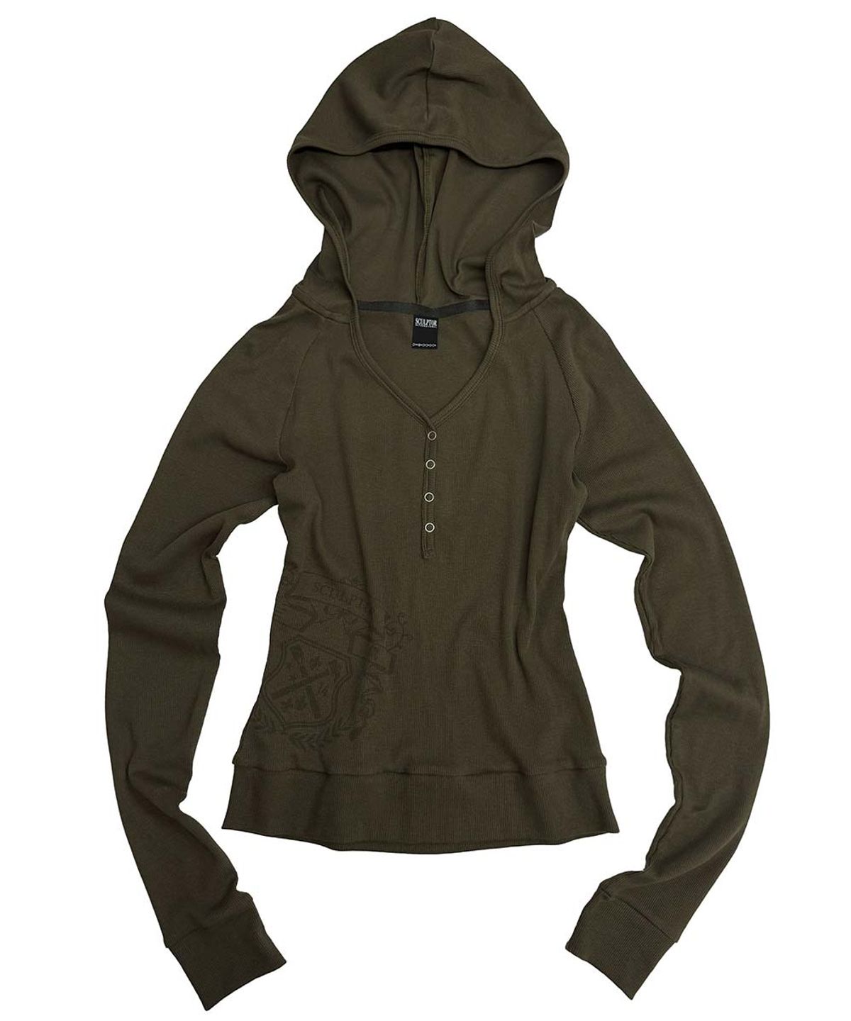 스컬프터(SCULPTOR) Crest Henley Hoodie Khaki