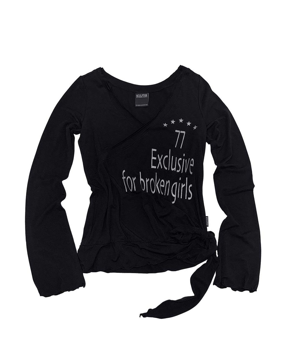 스컬프터(SCULPTOR) Glitter Wrap Top Black