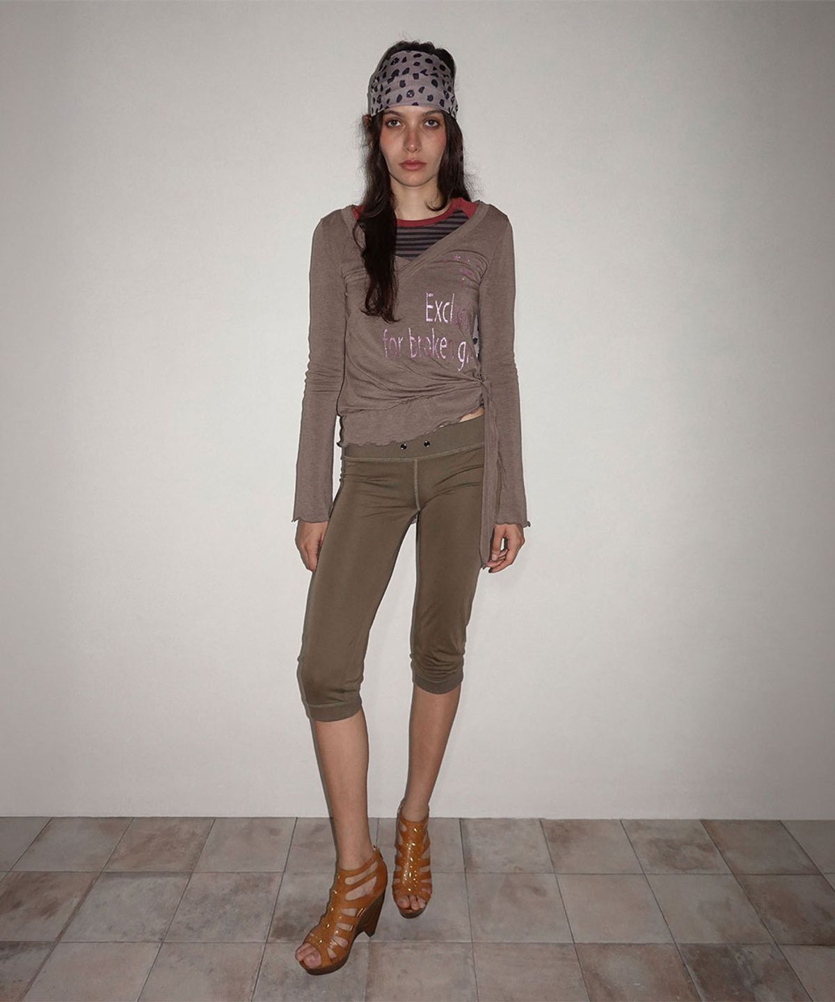 스컬프터(SCULPTOR) Glitter Wrap Top Brown