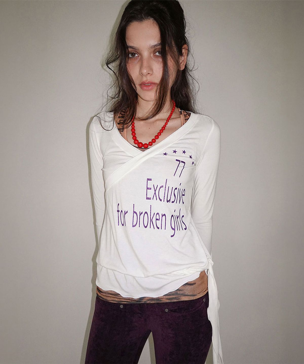 스컬프터(SCULPTOR) Glitter Wrap Top White