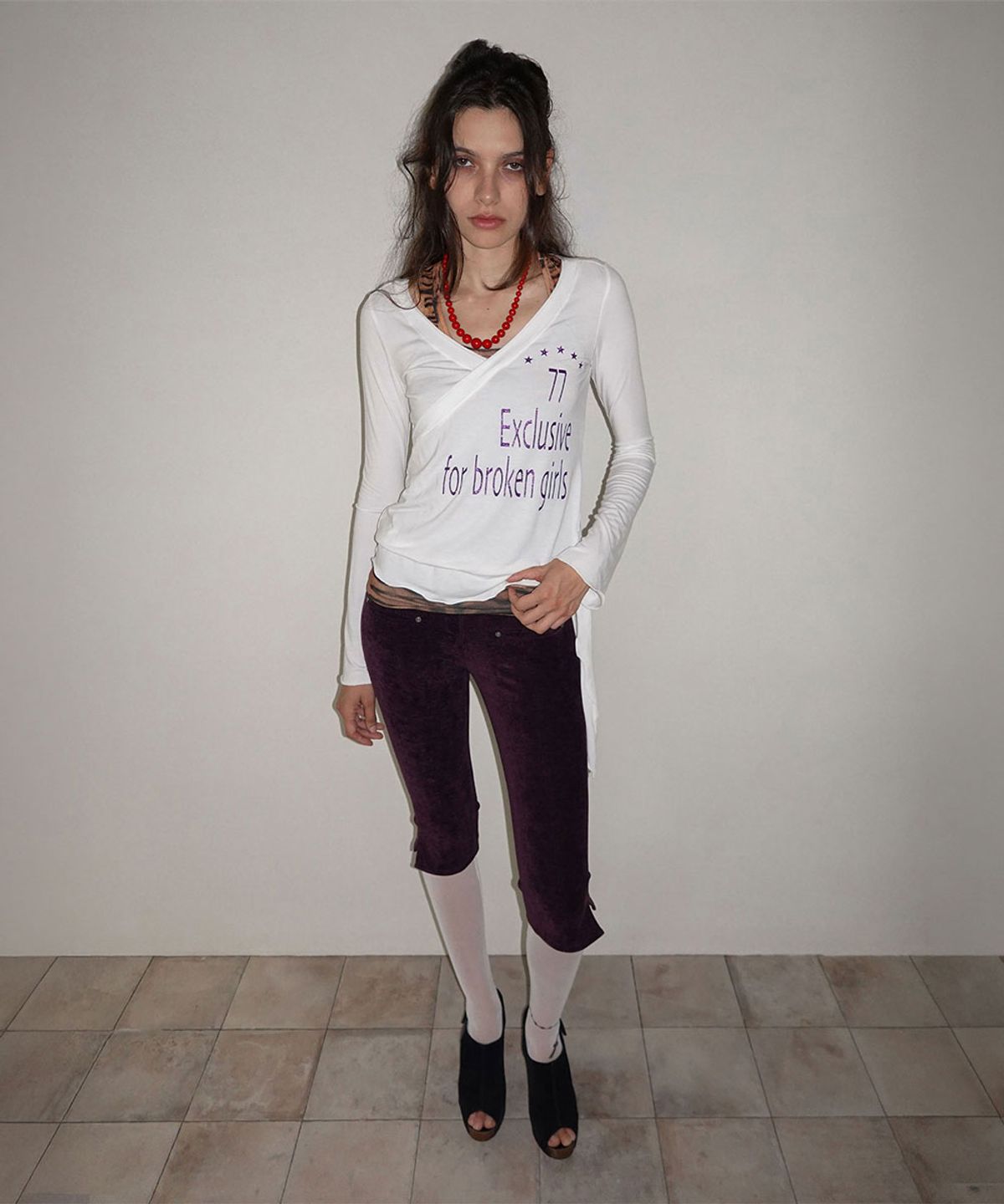 스컬프터(SCULPTOR) Glitter Wrap Top White
