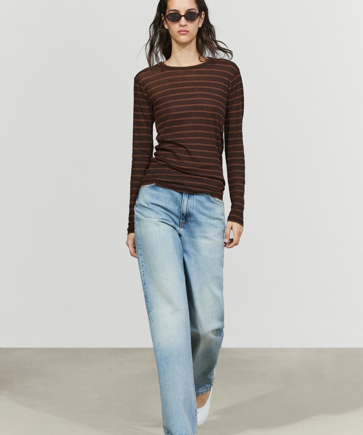 마시모두띠(MASSIMO DUTTI) 스트라이프 긴소매 티셔츠