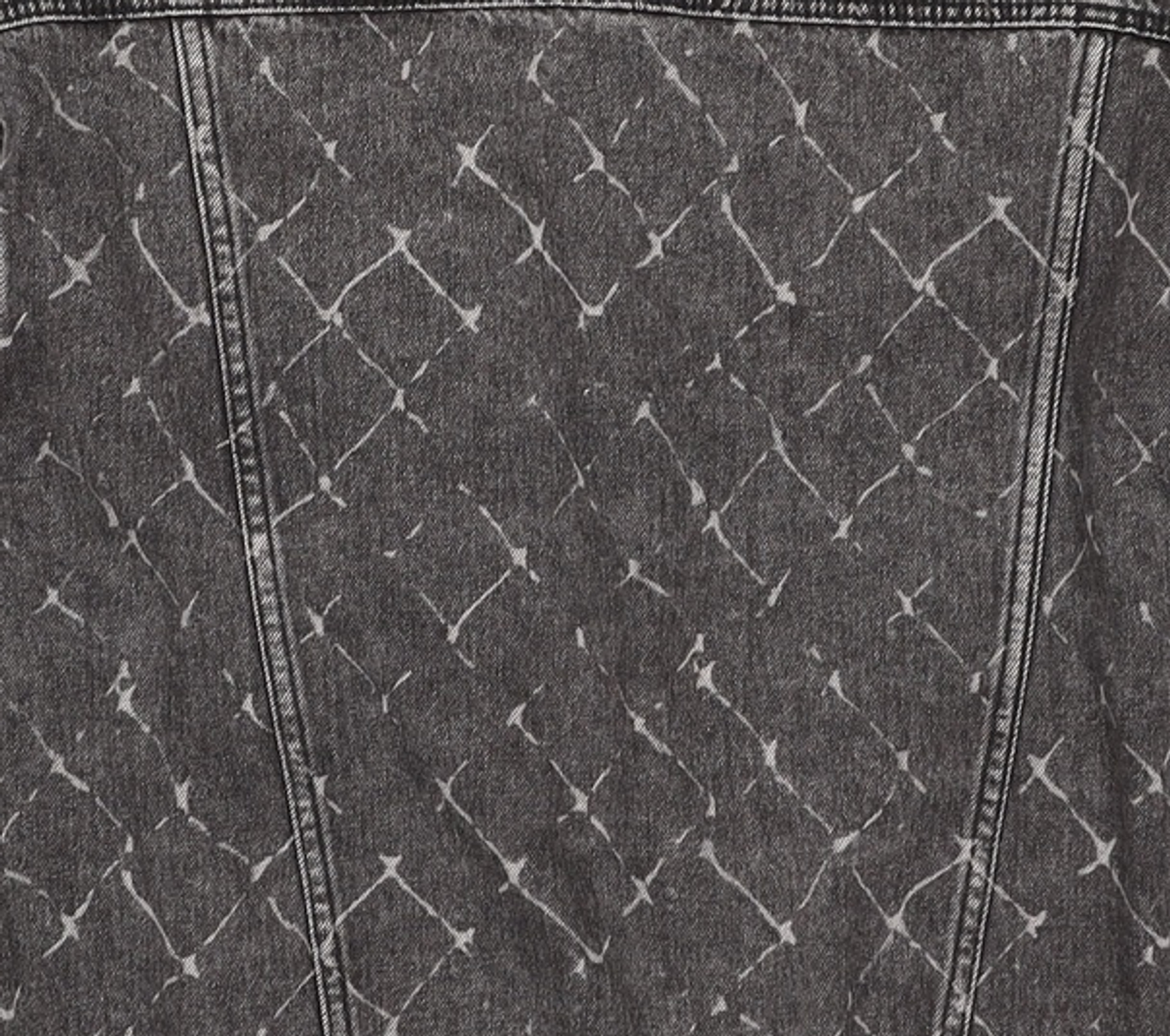 애드오프(ADDOFF) CANBERRA MESH PRINTED DENIM JACKET BLACK M