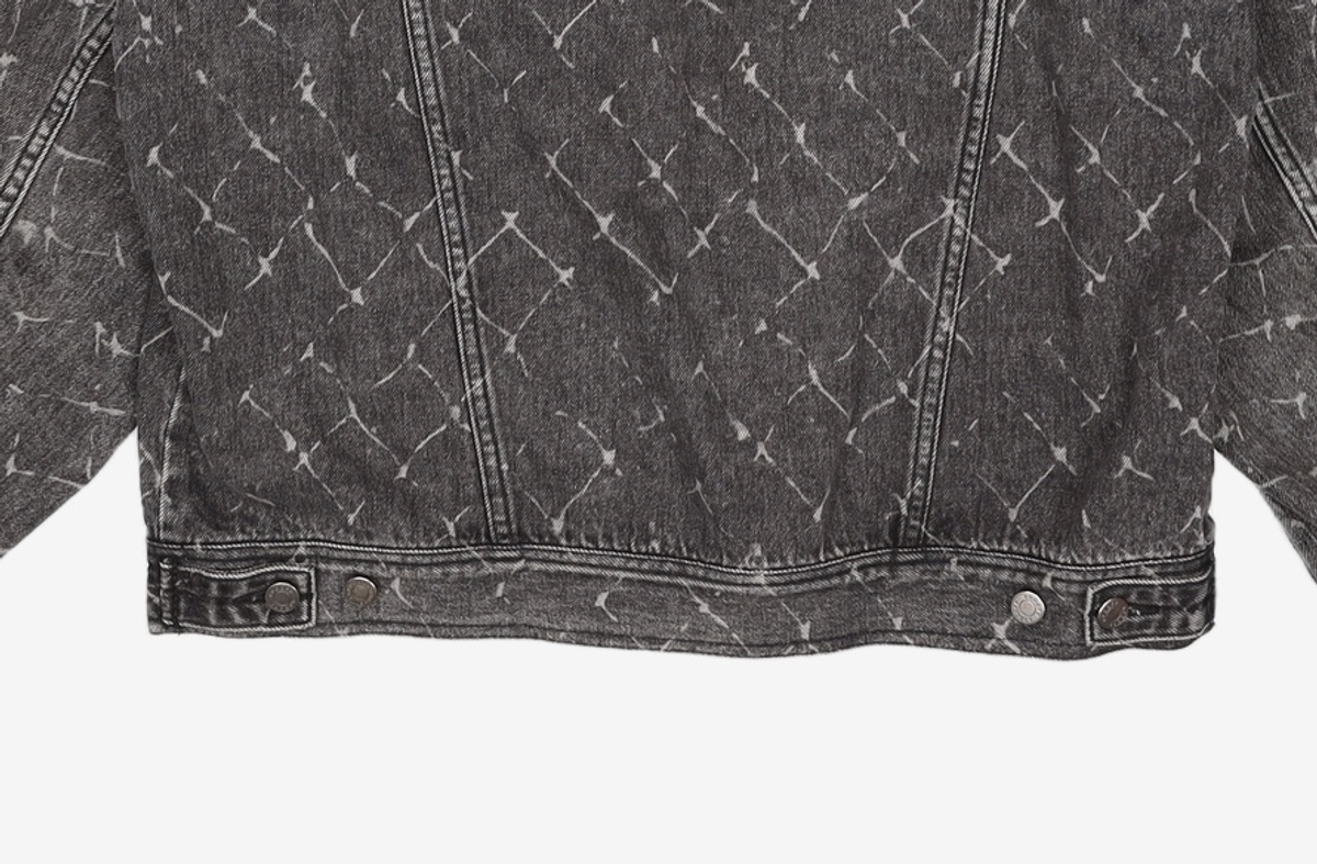애드오프(ADDOFF) CANBERRA MESH PRINTED DENIM JACKET BLACK M