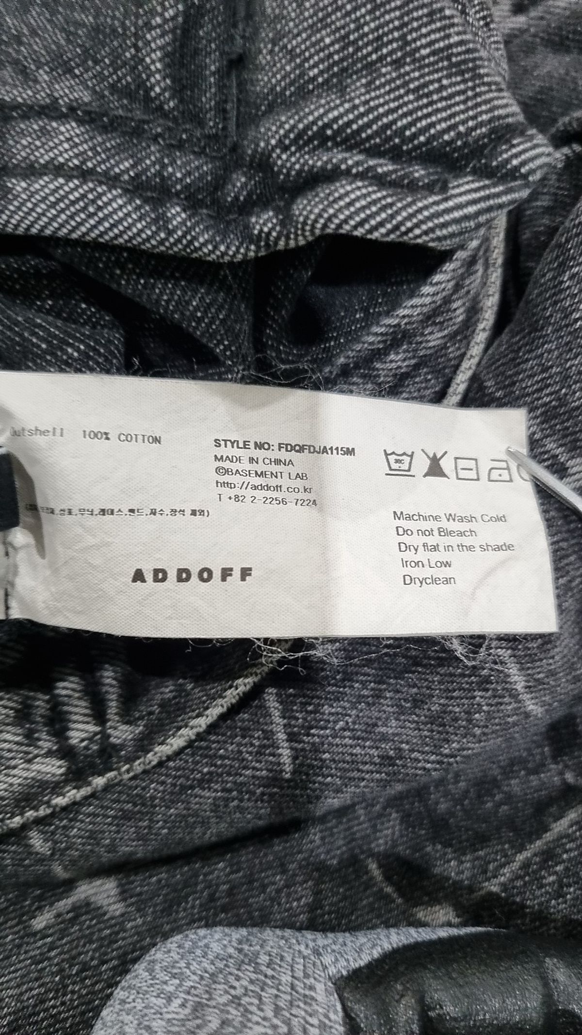 애드오프(ADDOFF) CANBERRA MESH PRINTED DENIM JACKET BLACK M