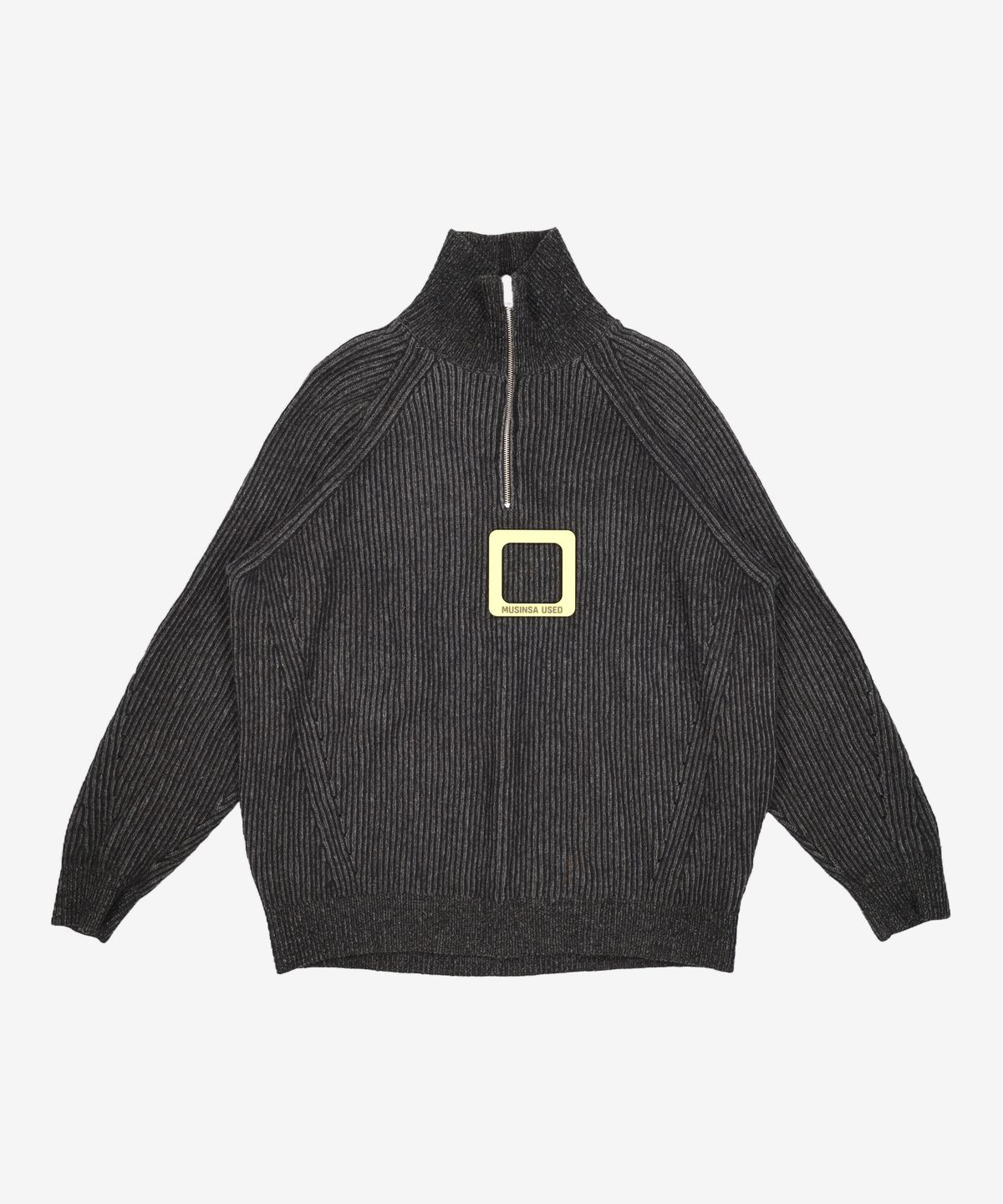 더니트컴퍼니(THEKNITCOMPANY) 22FW 이중우수 하프집업 울 니트 [블랙] XL