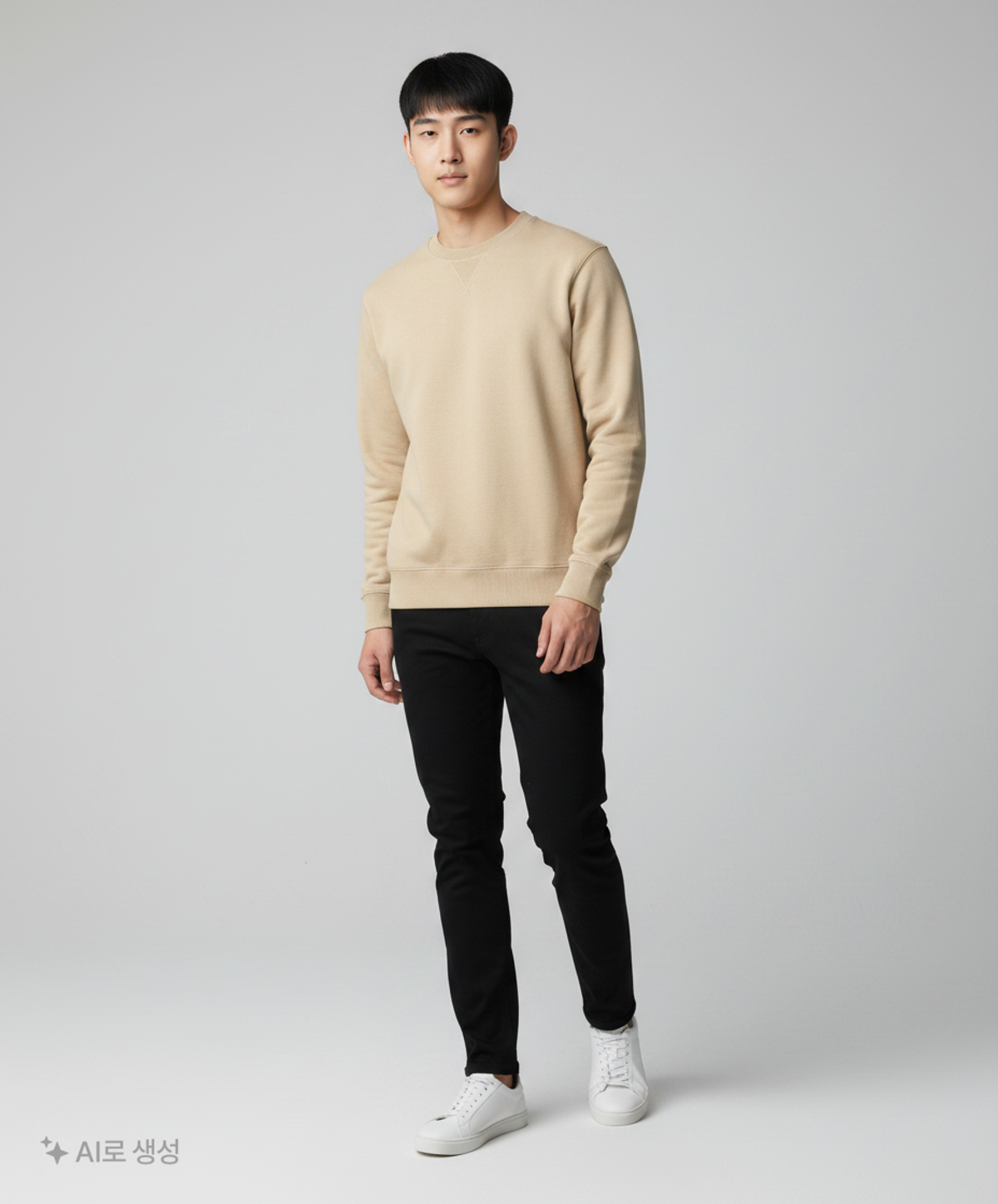 토마스모어(THOMASMORE) TC3-TS02 데일리 스웻 라운드-옐로우베이지 M