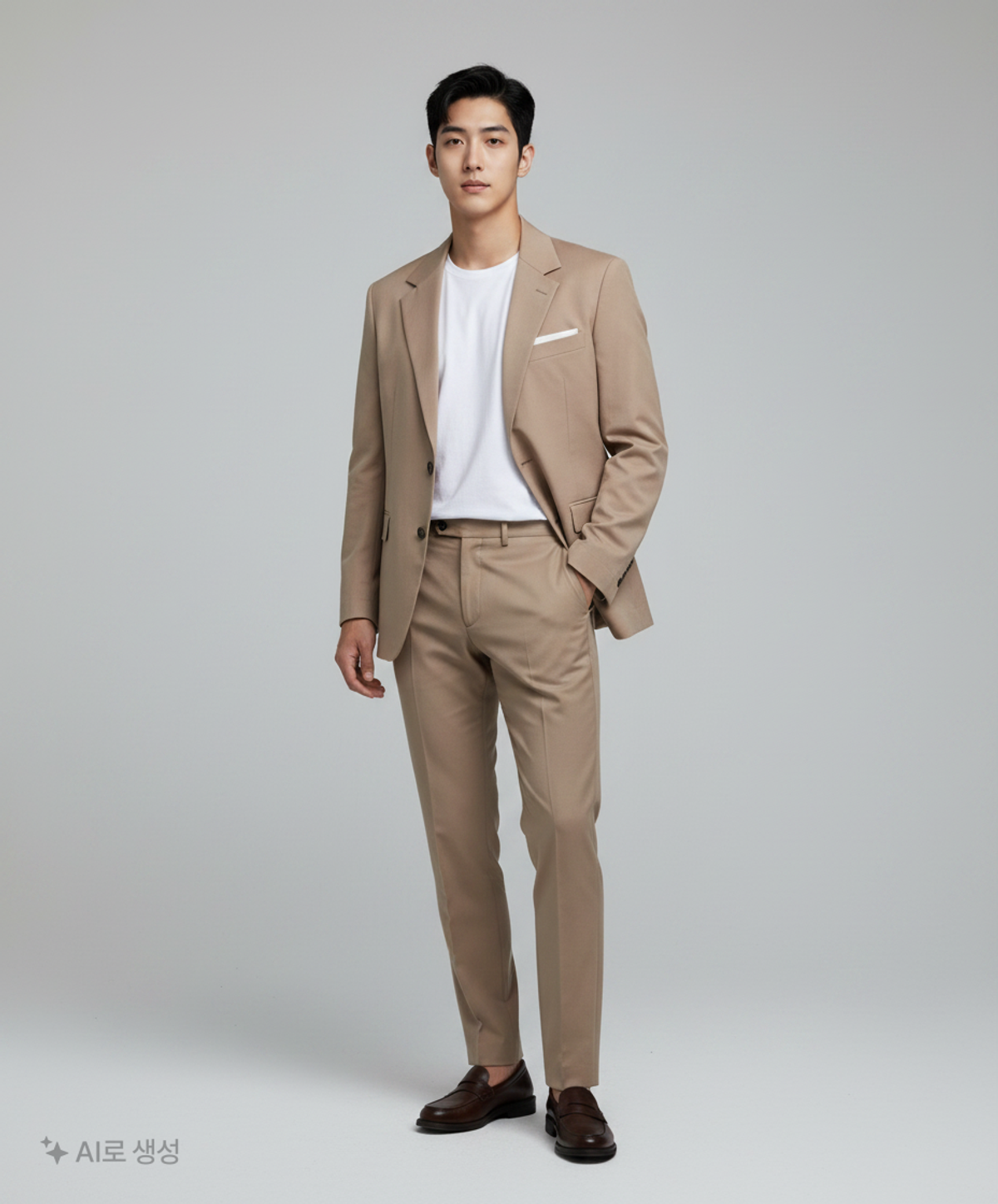 노이어(NOIRER) 린넨 오버핏 블레이져 (베이지) 50