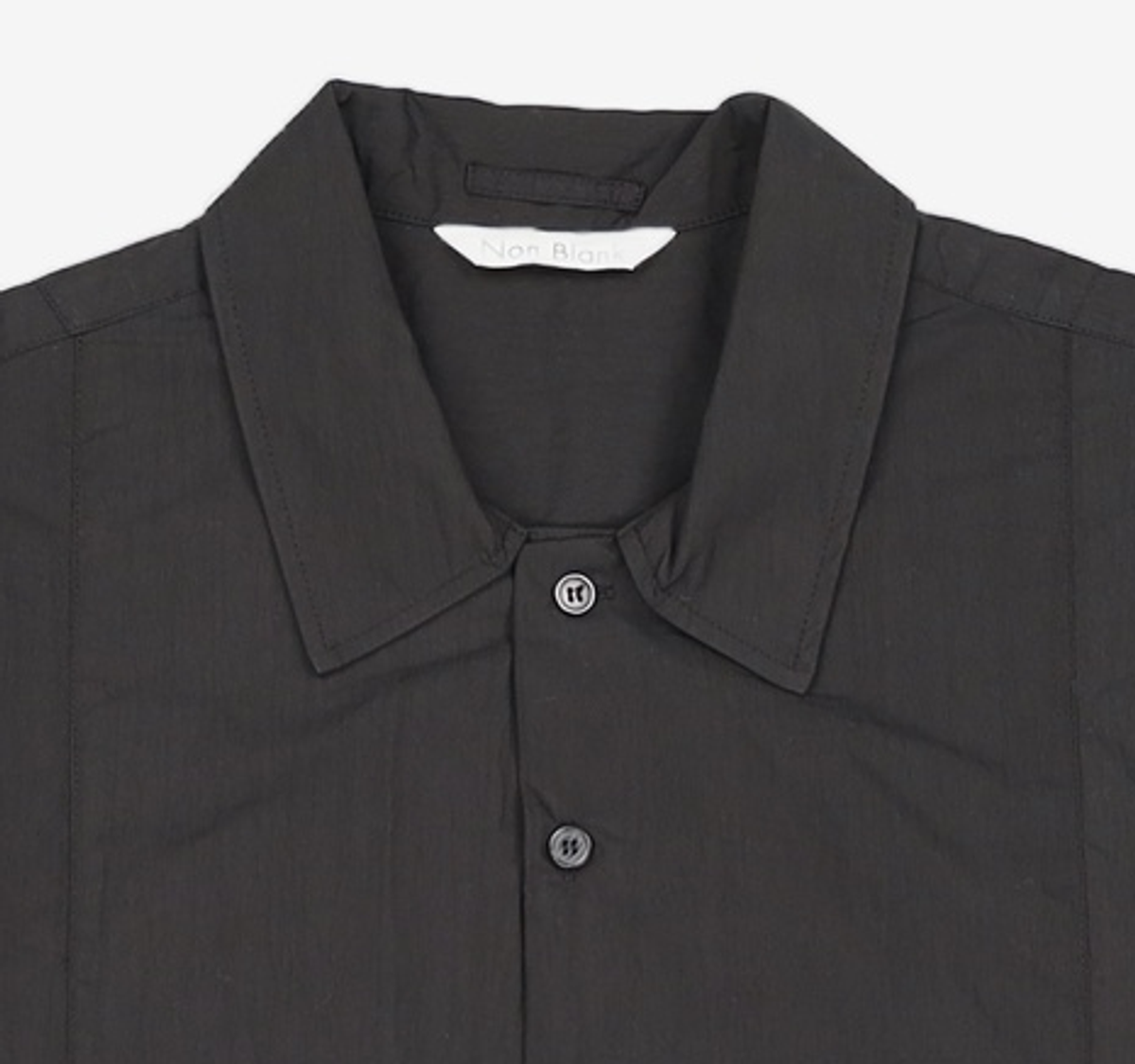넌블랭크(NONBLANK) 네츄럴 링클 하프 슬리브 셔츠_BLACK S