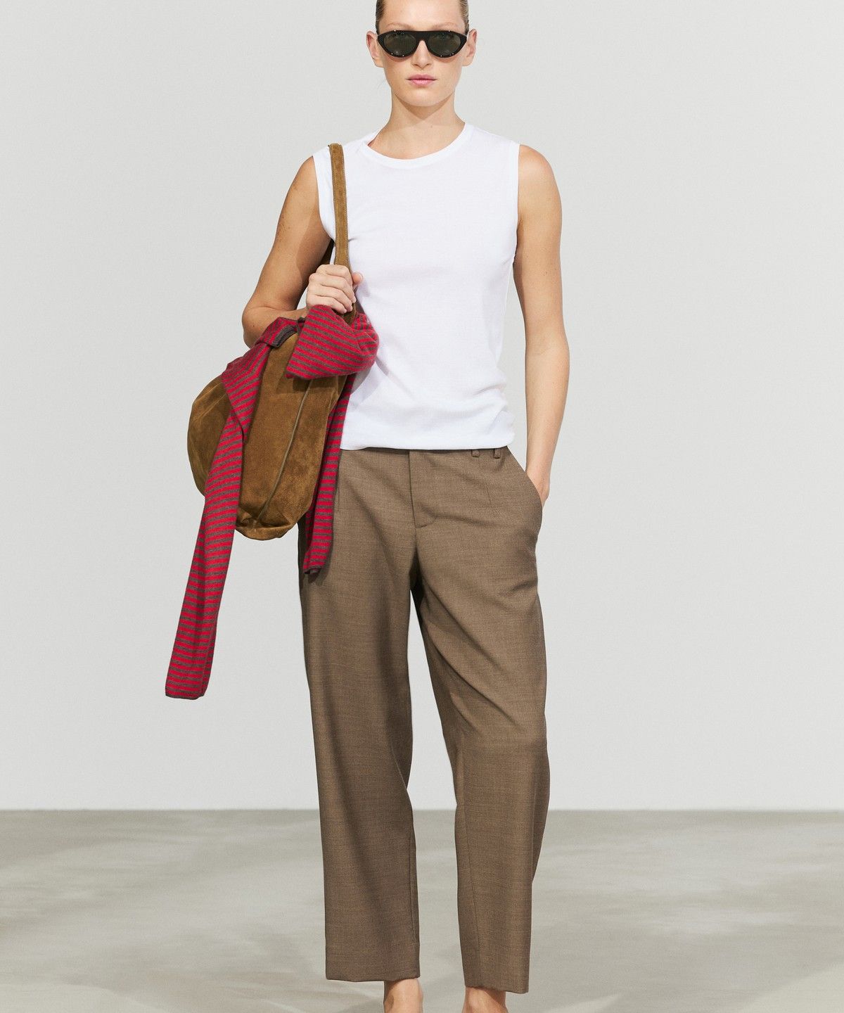 마시모두띠(MASSIMO DUTTI) 100% 울 멜란지 수트 팬츠