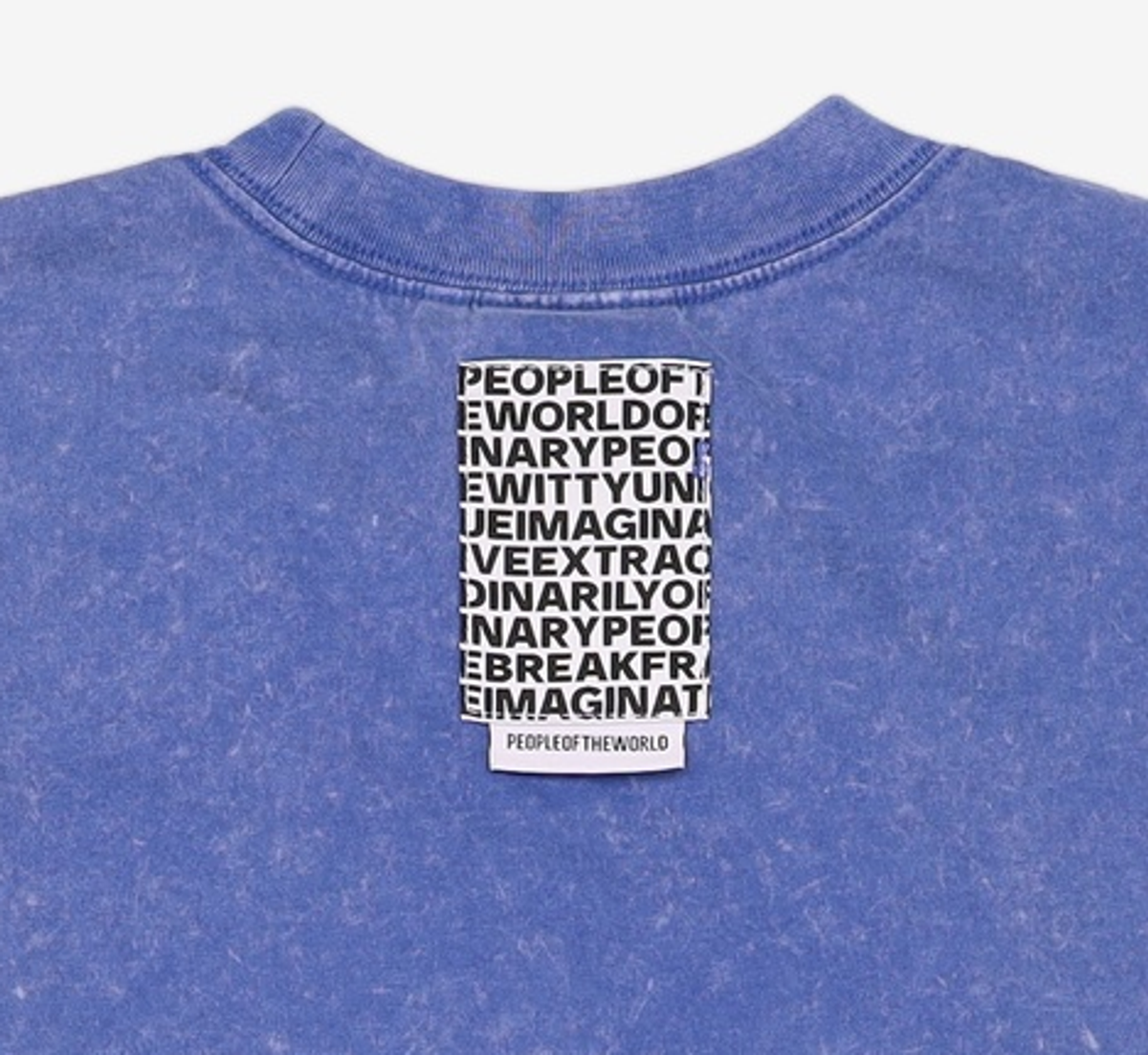 피플오브더월드(PEOPLE OF THE WORLD) 시그니처 오션 피그먼트 티셔츠_PK M