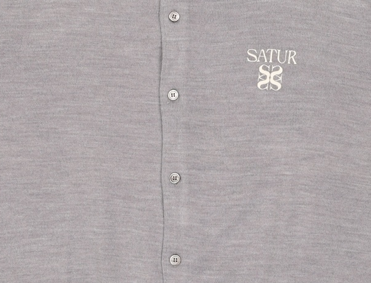 세터(SATUR) 로렌 베이직 크루넥 파인 가디건 멜란지 그레이 XL