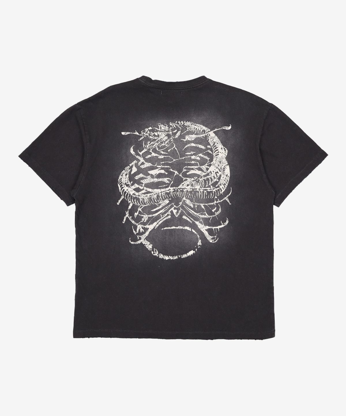 이티씨이(ETCE) WASHED BONE SNAKE TEE (BLACK) M