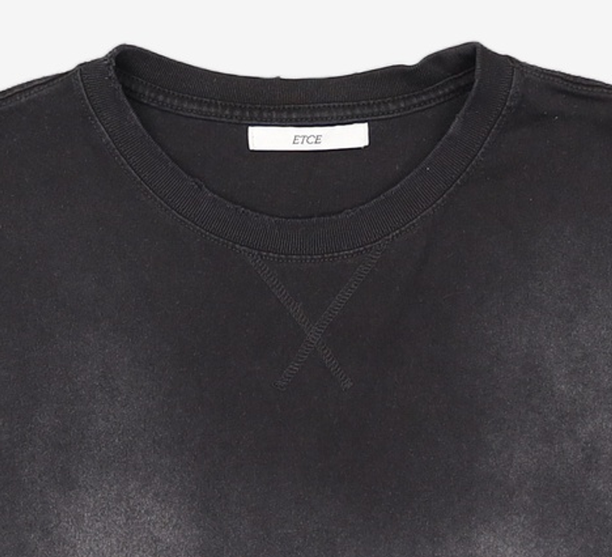 이티씨이(ETCE) WASHED BONE SNAKE TEE (BLACK) M