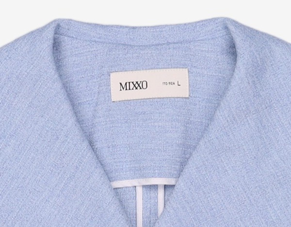 미쏘(MIXXO) 윙카라 반팔 트위드 자켓_MIWJKD512G L