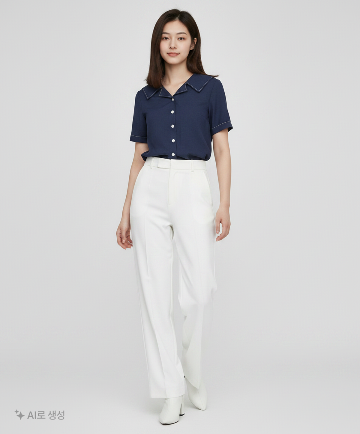 미쏘(MIXXO) 세일러카라 블라우스 MIWBWB517B L