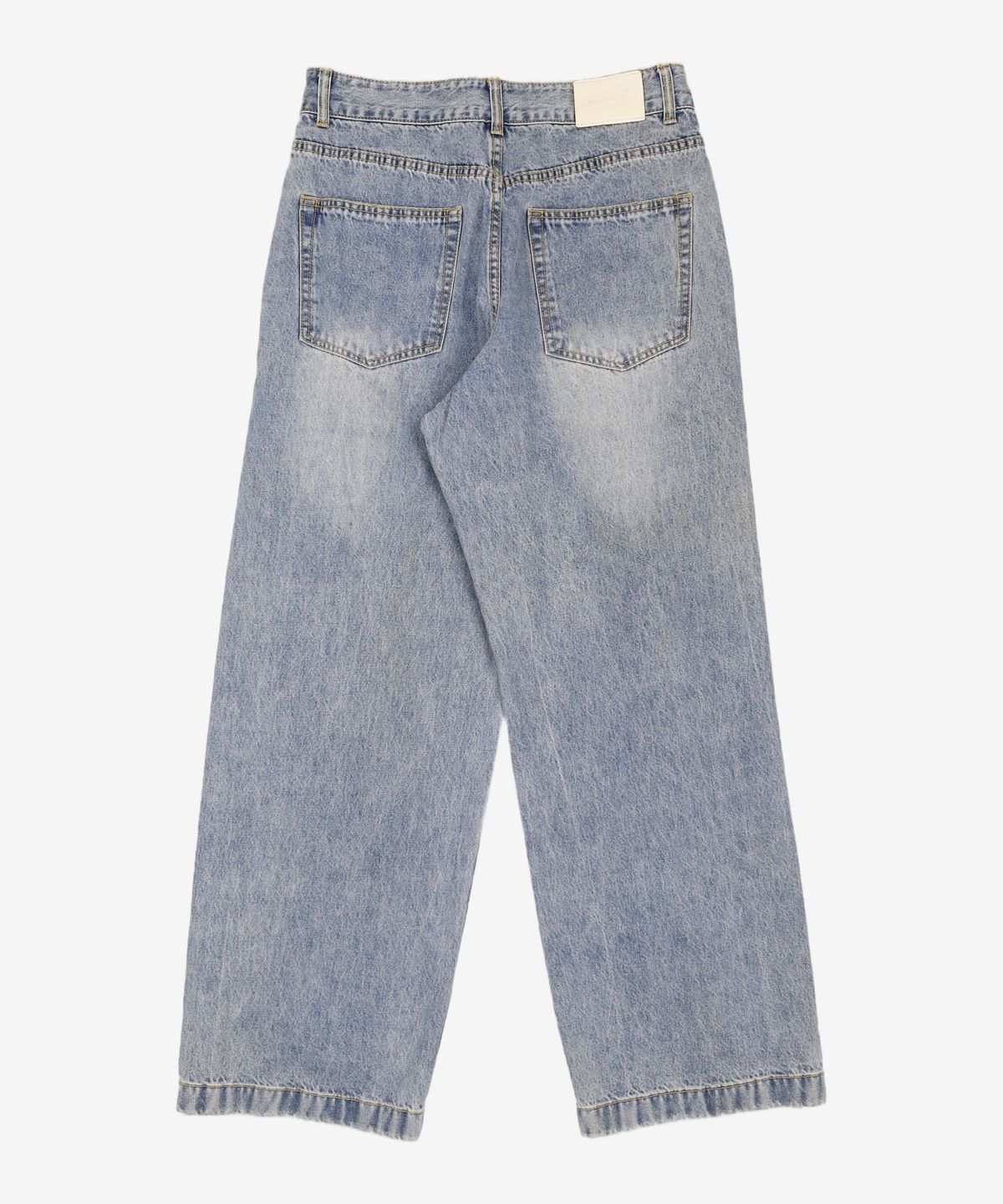 메종미네드(MAISON MINED) BELTED ONE TUCK WIDE DENIM L/BLUE 48