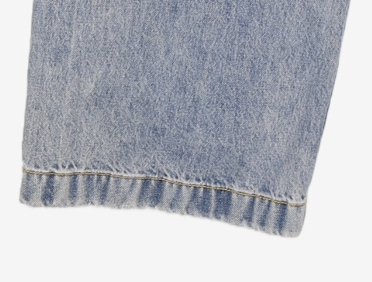 메종미네드(MAISON MINED) BELTED ONE TUCK WIDE DENIM L/BLUE 48