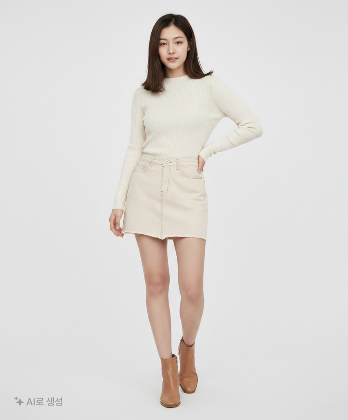헤인트(HAINT) 에리카 스티치 스커트_OATMEAL L