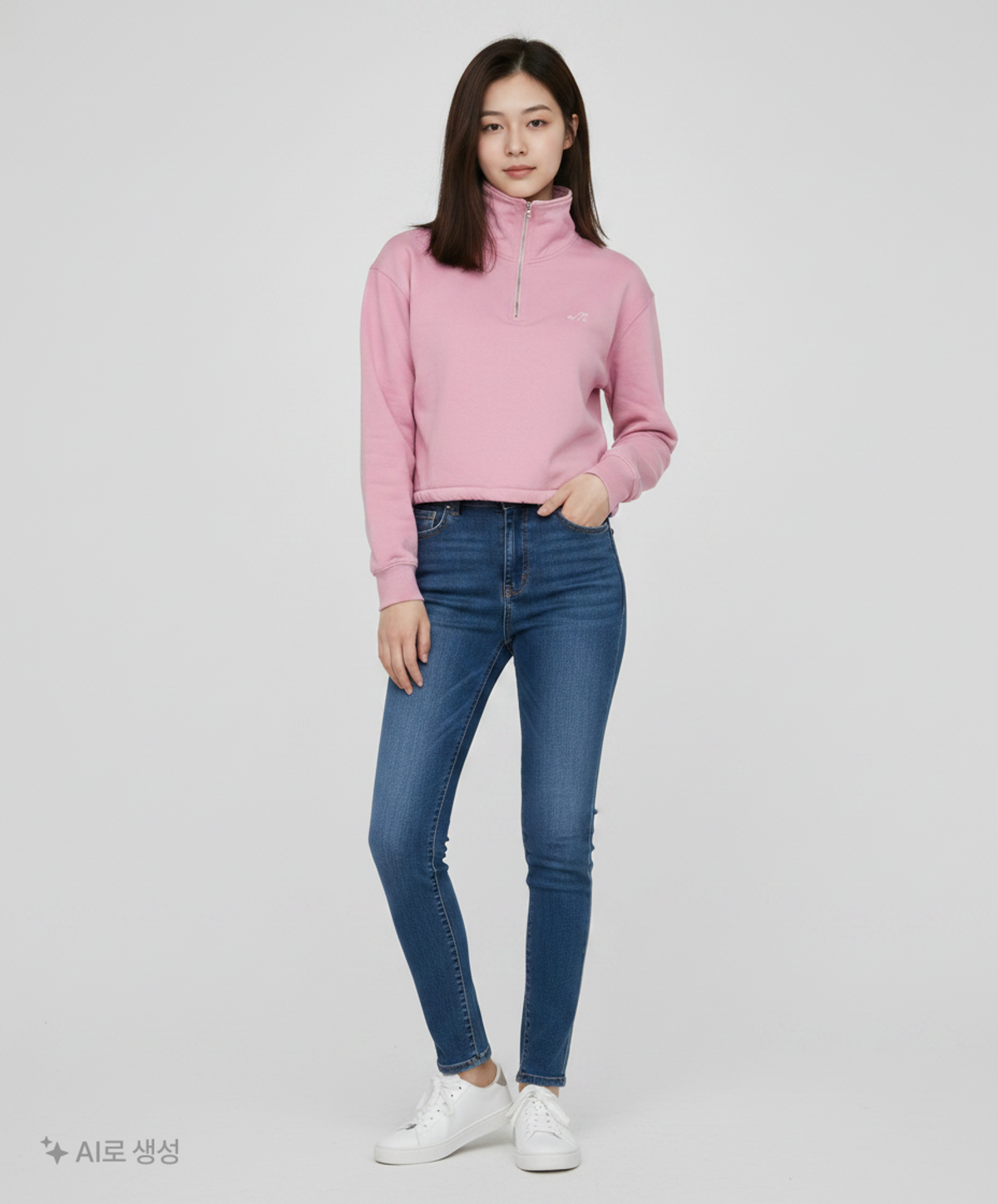 마리떼 프랑소와 저버(MARITHÉ + FRANҪOIS GIRBAUD) W HALF ZIPUP CROP SWEATSHIRT pink M