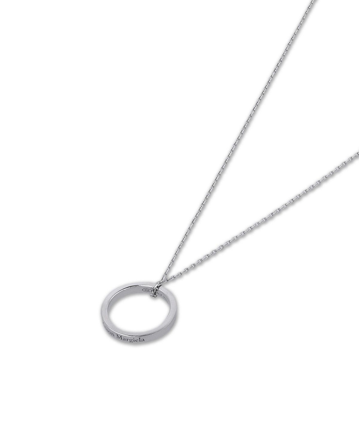 메종 마르지엘라(MAISON MARGIELA) 로고 레퍼런스 링 3MM 목걸이 - 실버 / SM1UU0066P8865102