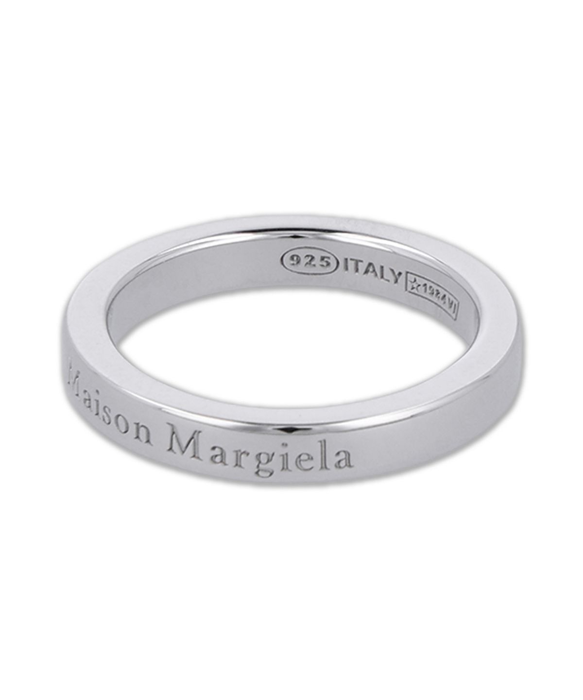 메종 마르지엘라(MAISON MARGIELA) 로고 레퍼런스 3MM 반지 - 실버 / SM1UQ0122P8865102