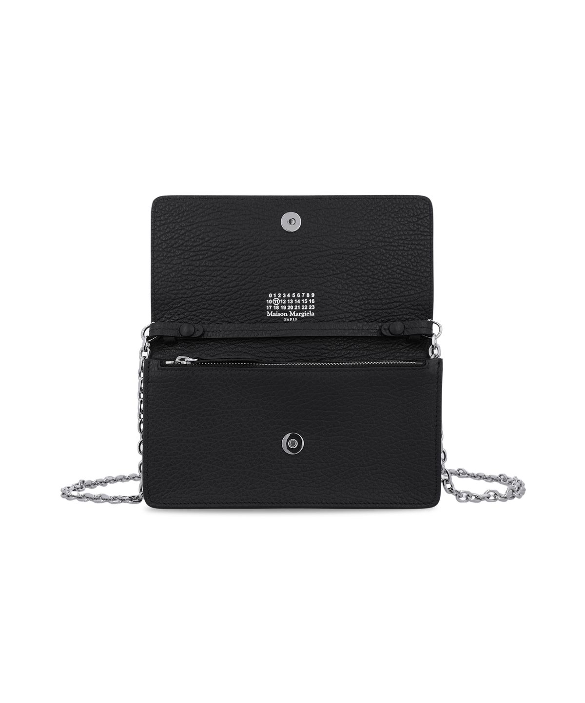 메종 마르지엘라(MAISON MARGIELA) 미디움 4 스티치 체인 지갑 - 블랙 / SA3UI0008P4455T8013