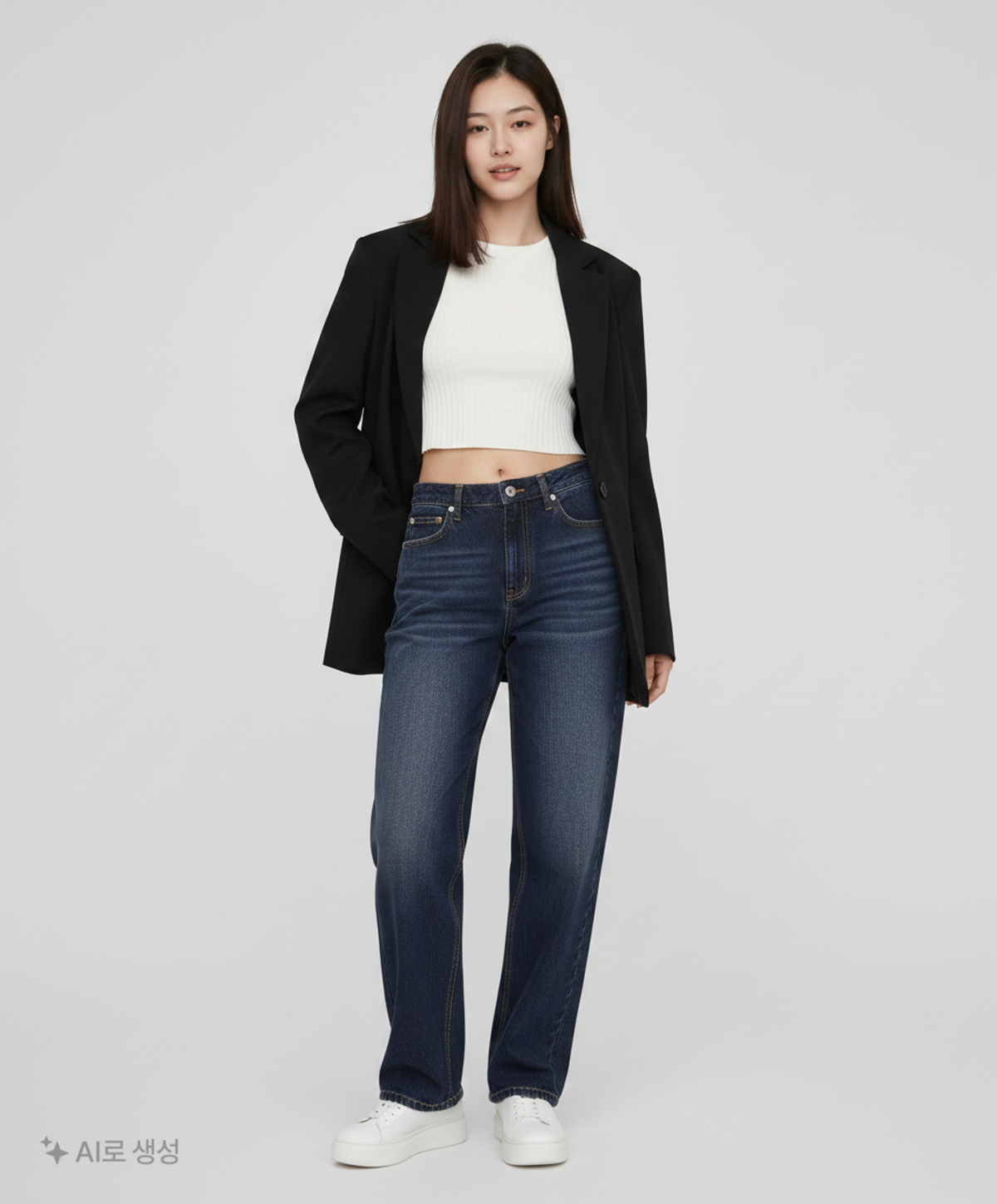 투머치택스(TOOMUCHTAX) 로우라이즈 루즈핏 데님 다크 블루 S