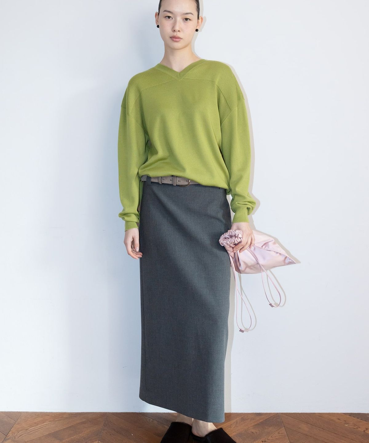 디애퍼처(THE APERTURE) Classic H Line Skirt  Ash (TA6727A174)